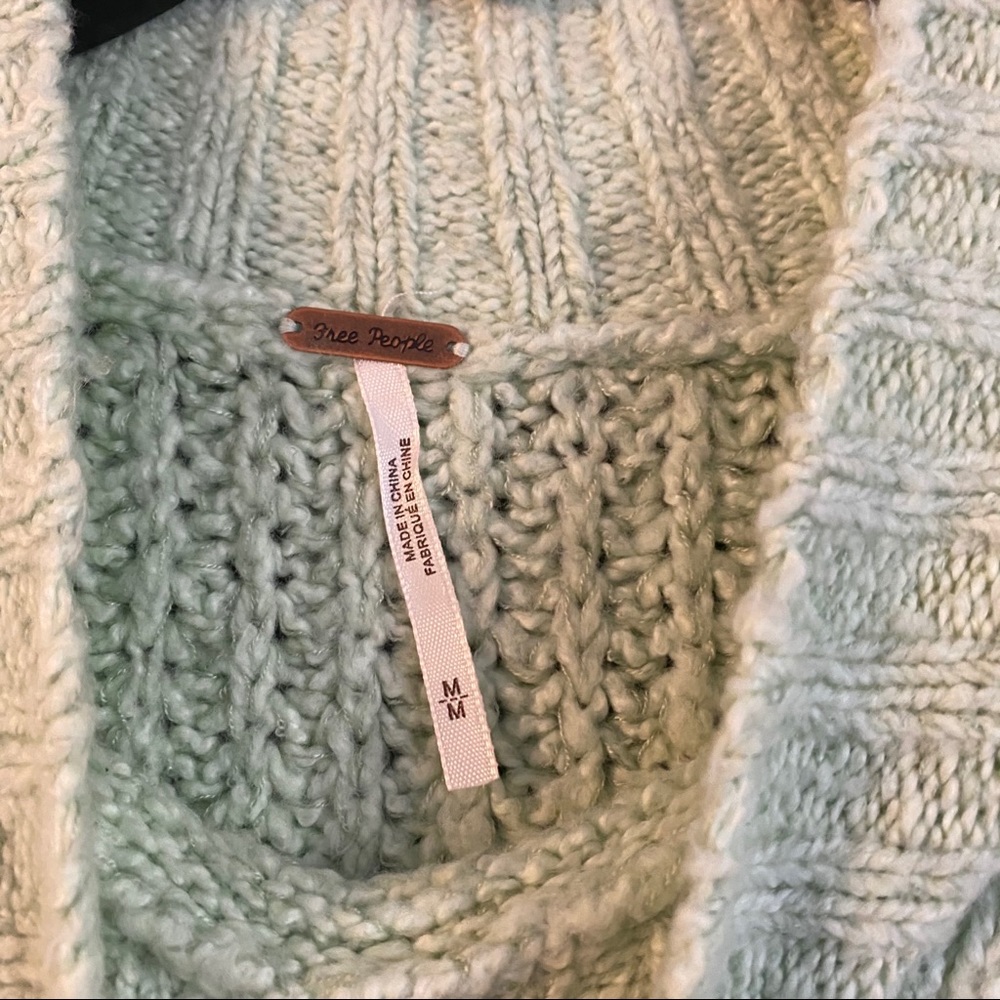NWT free people carousel sweater mint medium $148 - Picture 4 of 8